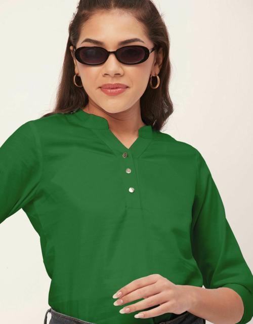 Moomaya Solid Color Tops, 3/4Th Roll-Up Sleeve V-Neck Formal Summer Shirt Tops