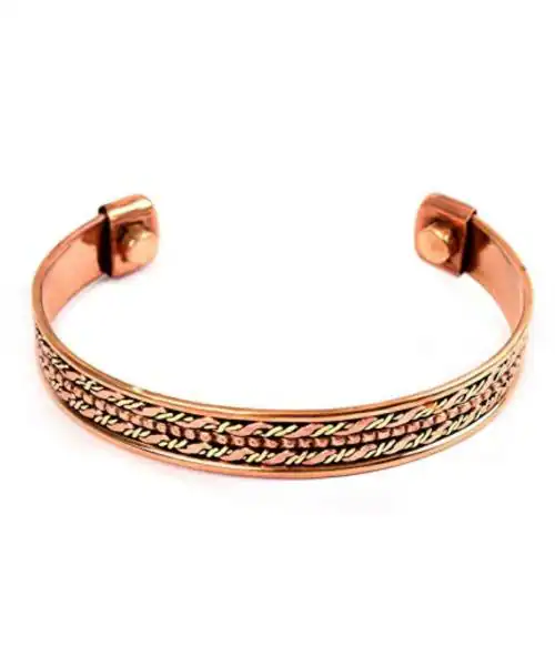 Rudra Centre Copper Kada in Twisted Wire Pattern