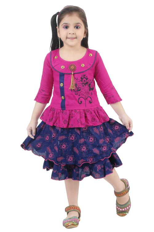 Wowyou Yellow Top and Skirt Set with Beautiful Design for Kids & Baby Girl