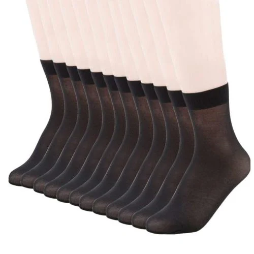 The beged MANZI 12 pairs Nylon Pantyhose Socks Ankle Sheer Hosiery
