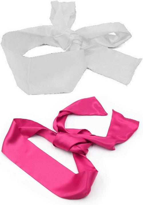 SONEEV MART Adjustable Satin Blindfold/Eye Cover/Sleep Mask/Satin Eye Covers for Couple,Travel, Nap, Meditation(PACK OF 2)