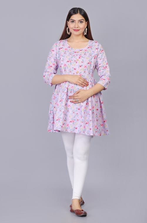 LIGHT DAISY PRESENT WOMEN MATERNITY TOP & SHORT KURTI PINK COLOR