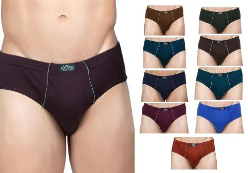 ESSA Classic Mens Solid Cotton Brief's/Panties Innerwear Pack of 10 Multicolour_110 CM Or 4XL
