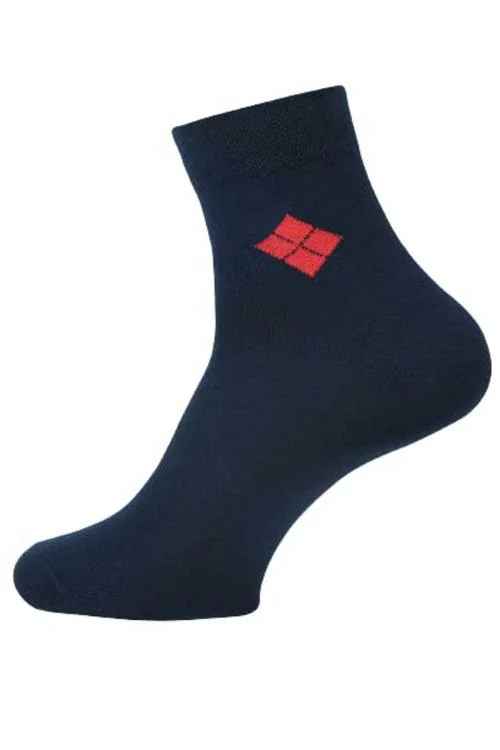 Balenzia Men Black, Navy Solid Cotton Blend Pack of 2 Everyday Socks (Free Size)