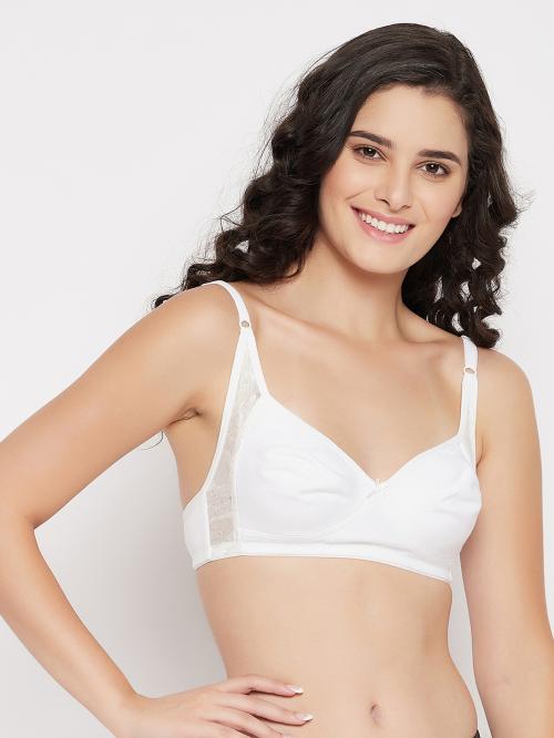 Buy Clovia White Solid Cotton Single Full Coverage Bra Online at Best  Prices in India - JioMart.