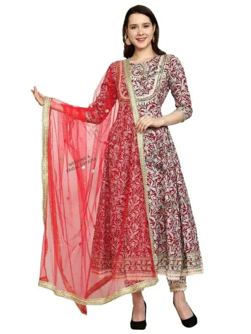 Wedding & Bridal Dupatta Store Women Pink Embroidered Dupatta