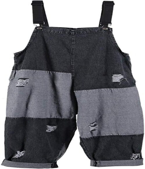 JURIP TRENDS Women's Denim Overall Casual Wide Leg Baggy Jumpsuit-Grey