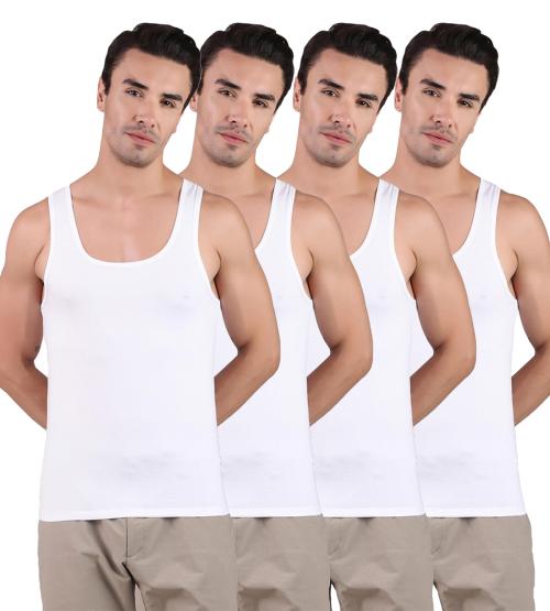 FREECULTR Men's White Solid 100% Cotton Vest