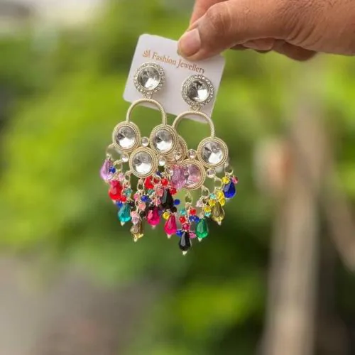 DANGAR ENTERPRISE Heavy Kundan Chandbali Earrings-Wedding Jewelry , Indian Ethnic Wear, Indian Jewellery , Indian Traditional Jewellery for Partywear, Wedding, Traditional Wear, Festive-1pair