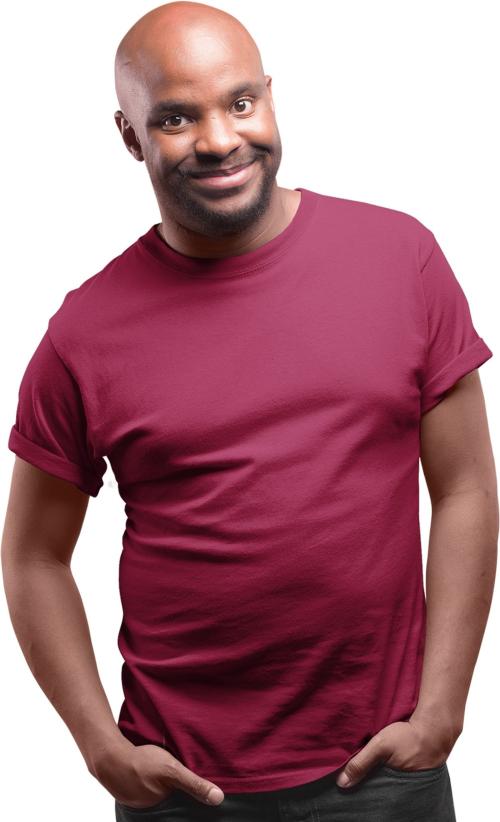 Omneto Men Maroon Solid Pure Cotton Round Neck T-Shirt - XL (M29OmnetoMaroonPlain_260522_XL)