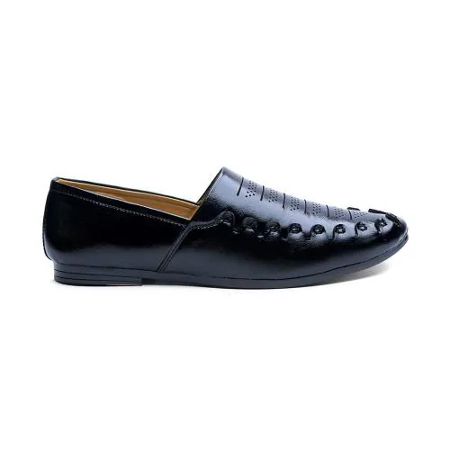 B NED K Men's Nagara Shoes Party Wear For Men And Boys (BLACK )