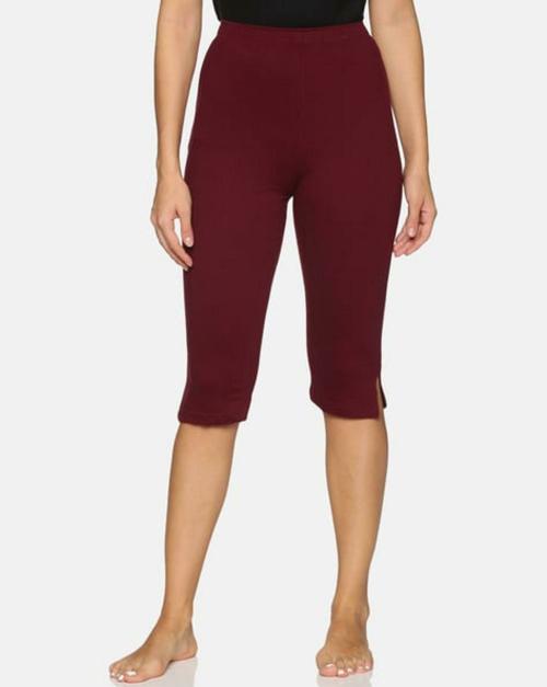 NOTYET BY US Women Maroon Solid Capris (28) JioMart