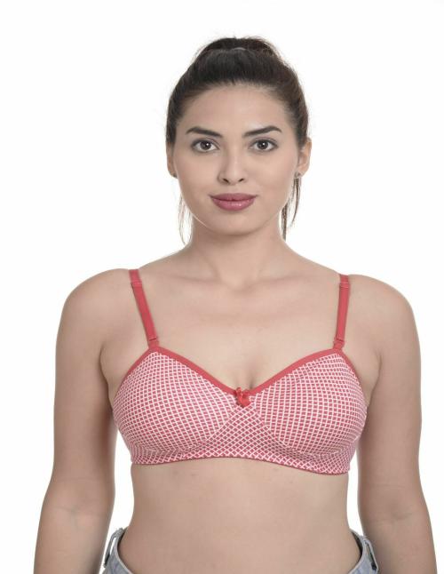 SOFT BEAUTY Orange Non Padded T-Shirt Seamless with Detachable Strip Bra For Women's