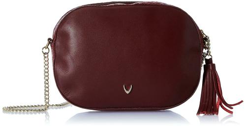 Hidesign Women Maroon Genuine Leather Sling Bag