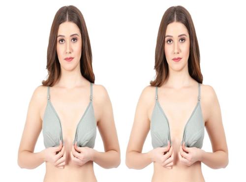 Zourt English Front Open Bra Set of 2 Blue Blue