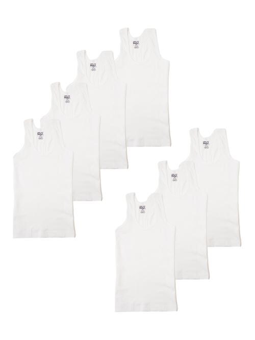 Lux Cozi Boys White Solid Cotton Pack of 7 Vest