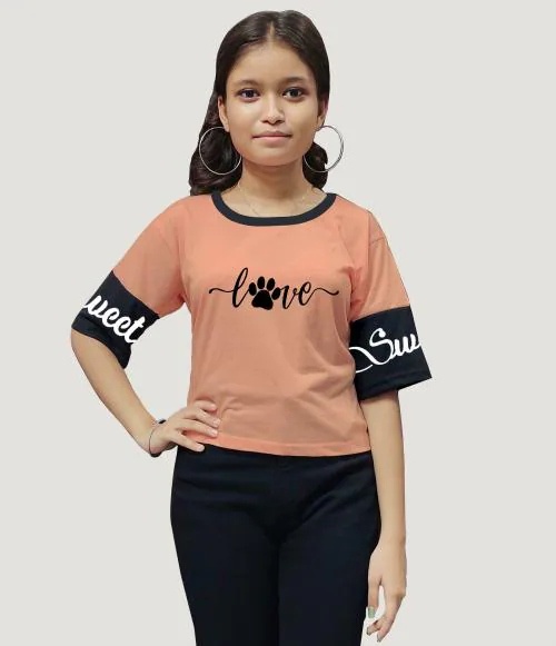 Equal Girls Yellow Printed Cotton Blend Top (14-15Y)