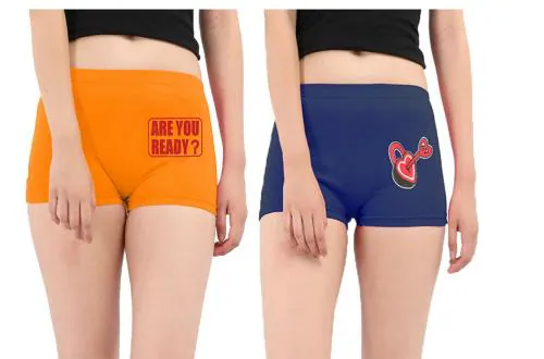 Jocker Women Multicolor Cotton Pack Of 2 Trunks Panties (M)