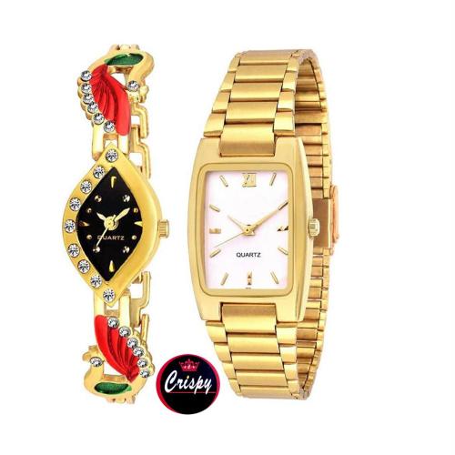 Crispy Analog Multicolor Dial Multicolor Strap Watch For Women (Pack of 2)