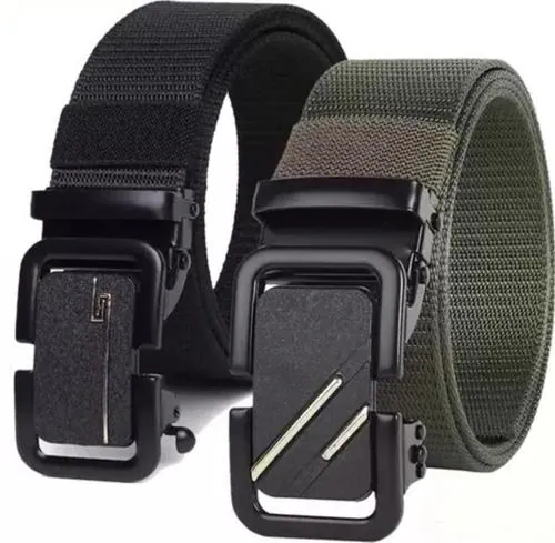 DALLER Men's Nylon Canvas Strap With Automatic/Push Lock Metal buckle belt