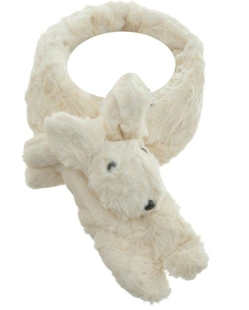 Shop Frenzy Baby Boys And Girls White Self Design Faux Fur Kids Muffler