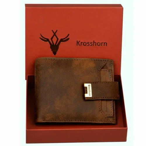 Buy Krosshorn Men Brown Artificial Leather RFID Wallet - Regular
