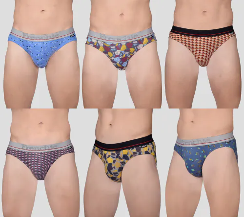 VIP Frenchie Outer Elastic Men's Cotton Briefs (Pack of 6)