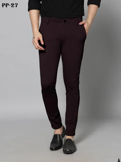 GS GRAND STITCH Mens Lycra Peanut fabric Trouser Pant