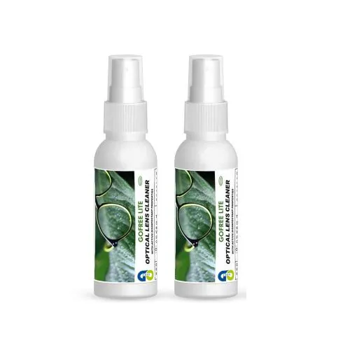 GOFREE Lite Optical Lens Cleaner Spray And Cleaning Cloth With Active Disinfectant Properties Solution (50 ML) - Pack Of 2