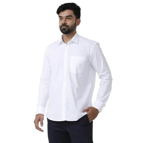 UATHAYAM Solar King Cotton Full Sleeve Solid Slim Fit Formal White Shirts for Men(Pack of 1)