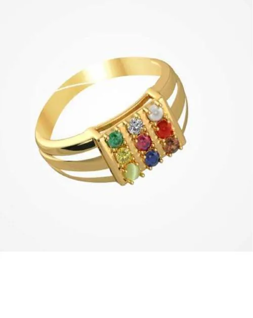 CEYLONMINE Natural Navaratna Ring/Certified Navaratna Stone Ring/Original 9 Gems Ring