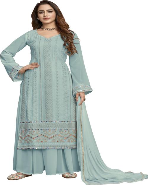 Rahi Fashion Faux georgette with Squense work and Embroidey Patiala Suit