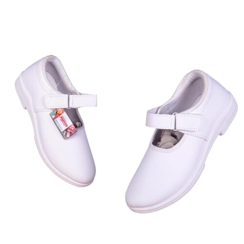 GIOLITE Girl's School Shoes with Laces 11-12 Years (White)