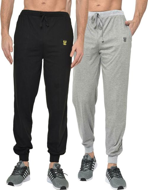 Buy Vimal Jonney Men Multicolor Solid Cotton Blend Track Pants (Pack of