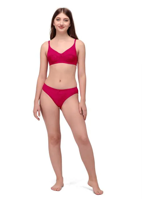 Exotica Lingerie Women Fancy Net Bra Panty Set