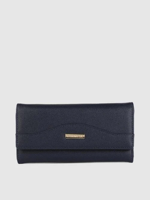 Caprese Navy Blue Synthetic Leather Solid Women Two Fold Wallet