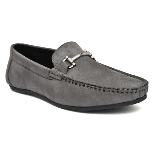 MECHLO Men's Suede Smart Casual Look Grey Loafers