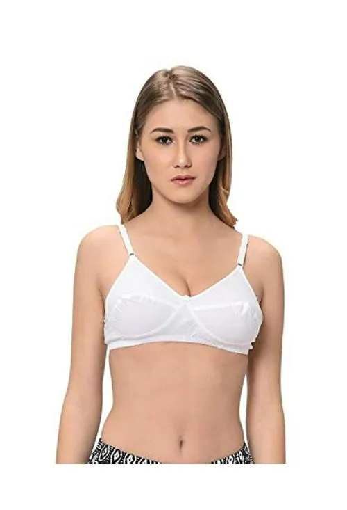 FEMULA White Cotton Regular Bra - 30C