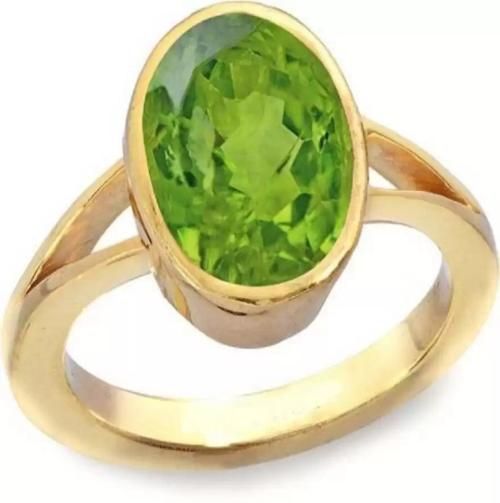 Chopra Gems & Jewellery Gold Plated Brass Synthetic Peridot Gemstone Panchdhatu Ring (Men, Women, Girls and Boys) - Free Size