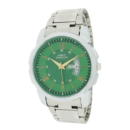 HMT FASHION Round Green Day Date Dial Qoartz Movement Watch for Men and Boys
