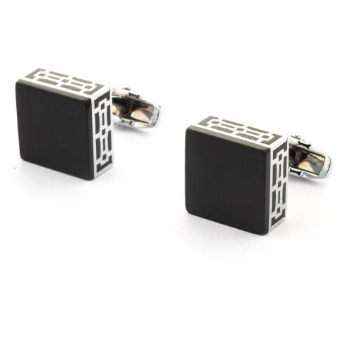 Buy The Tie Hub Brass Black Square Cufflink (Men) Online at Best Prices