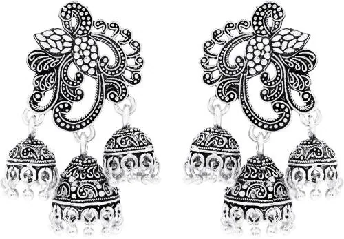 Asmitta Jewellery Silver-Plated Jhumki Earring Silver Earrings (Women)