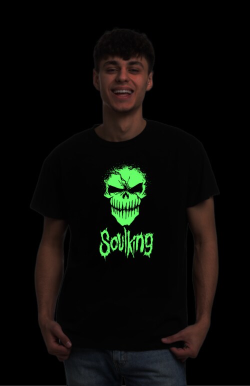 Be Crazy Glow in Dark Tiger Anime t Shirt for Men Regular fit Round Neck Black Half Sleeves Pure Cotton