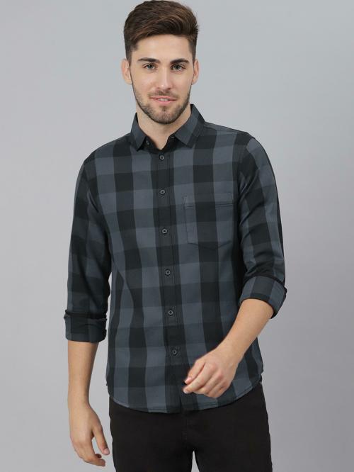 Buy Dennis Lingo Men's Slim Fit Pure Cotton Checkered Full Sleeves