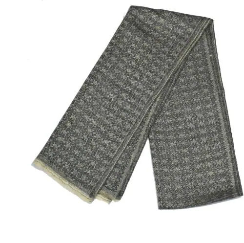 V Vrinde Men Black, Grey Self Design Pure Wool Muffler