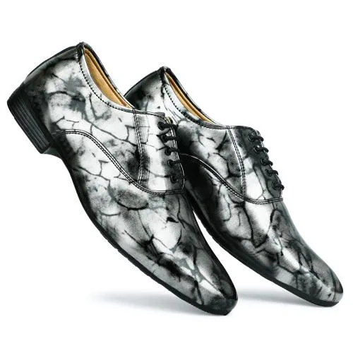DESTA Men's Silver Partywear Patent Lace up Formal Shoe