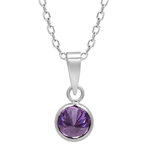 Giva Sterling Silver Purple Sphere Pendant For Women