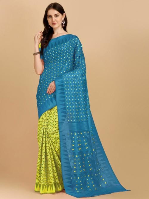 Crally AC Pure Cotton Dhakai Jamdani Saree Without Blouse