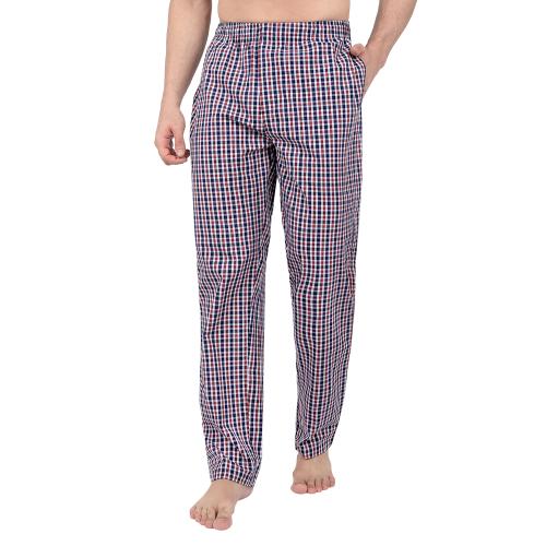 The Cotton Company Men's Multicolor Checkered 100% Cotton Pajama Lounge Pants (Medium)