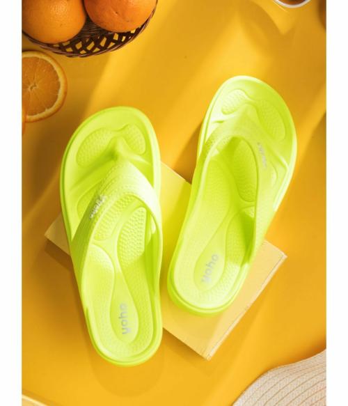 Yoho Lemon Green Slippers for Women